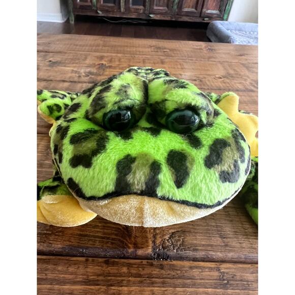 Ganz Webkinz 10” Plush Frog BullFrog Green Black Spots Stuffed Animal NO CODE - Picture 10 of 12
